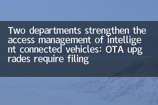 Zwei Abteilungen stärken das Zugangsmanagement von intelligenten vernetzten Fahrzeugen: OTA -Upgrades erfordern eine Einreichung